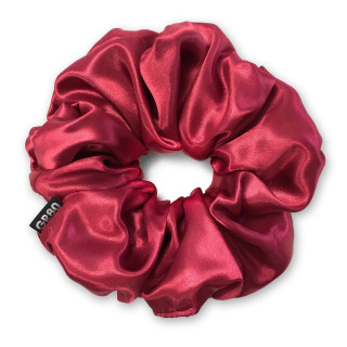 Óriás bordó hajgumi (scrunchie) prémium minőségű, vastagabb szatén selyemből. Átmérője kb. 16 cm