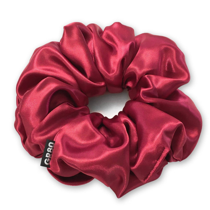 Óriás bordó hajgumi (scrunchie) prémium minőségű, vastagabb szatén selyemből. Átmérője kb. 16 cm