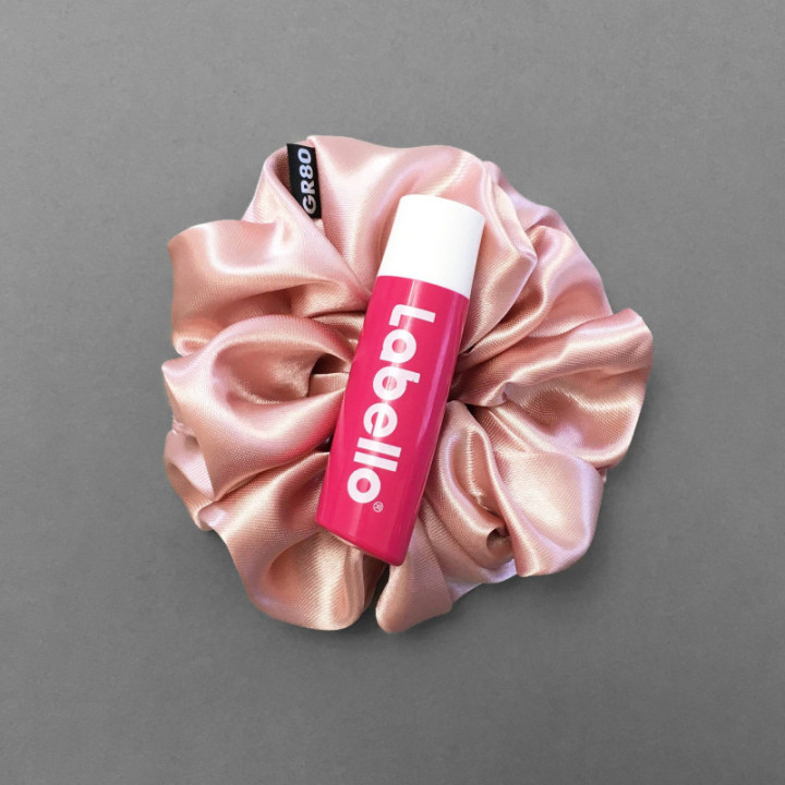 Rosegold színű szatén selyem hajgumi | scrunchie. Prémium minőségű. Átmérője kb. 12 cm
