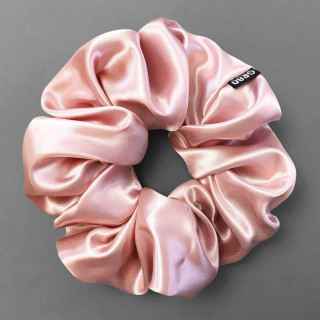 Óriás méretű, prémium minőségű, rosegold színű szatén selyem scrunchie / hajgumi. Átmérője kb. 16-17 cm