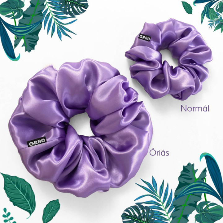 Milka-lila jumbo nagyméretű, minőségi selyemszatén scrunchie  hajgumi. Különleges hajdísz