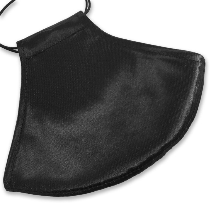 Fekete szett: selyem arcmaszk + hajgumi (scrunchie)