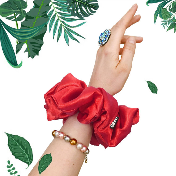 XXL piros szaténselyem hajgumi | Prémium minőségű szatén scrunchie