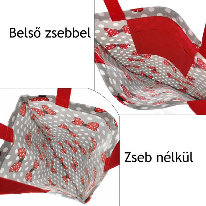 Minnie masni mintás vászontáska, bevásárló szatyor