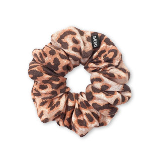 Párduc mintás hajgumi (scrunchie) puha microfiber anyagból | Átmérője kb. 12 cm
