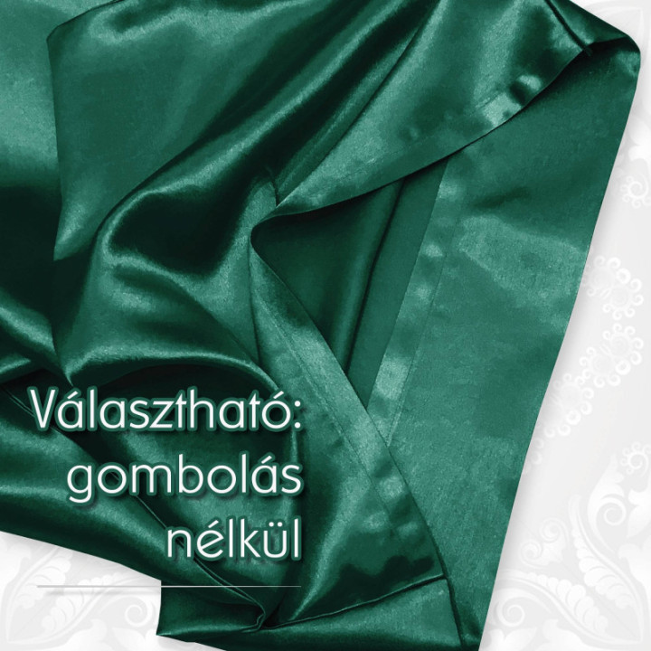 Selyem párnahuzat, borítékos zárással. Smaragdzöld színű szaténselyem anyagból, kézzel készült