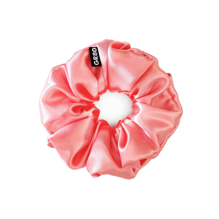 Szatén hajgumi scrunchie. Lazac színű kiváló minőségű selyemből. Made in Hungary