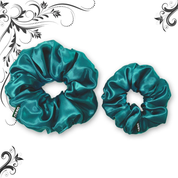 Selyem scrunchie XL és normál size. Csuklódíszként is hordható. Nagy méretű fodros hajgumi