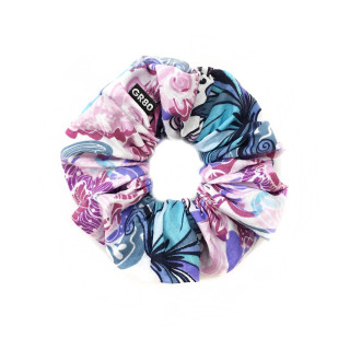 Türkiz virág mintás textil hajgumi minőségi 100% pamutból. Átmérője kb. 12 cm. Normál standard méret