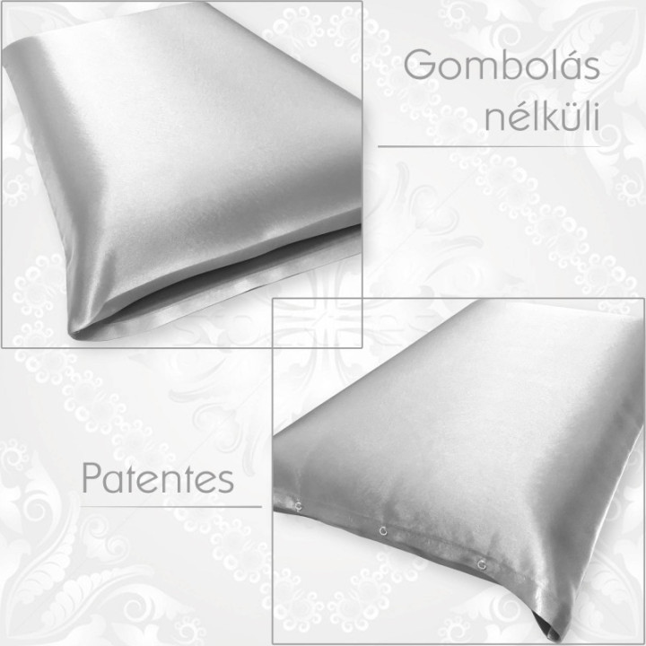 Patentos vagy gombolás nélküli selyem párnahuzat. Elegáns és különleges ajándék