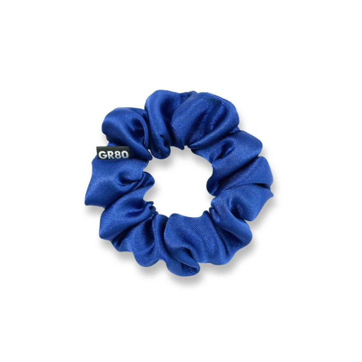Mini scrunchie királykék színben – kíméletes hajgumi kontyhoz, copfhoz, nem húzza a hajat, GR80 kézzel varrt termék