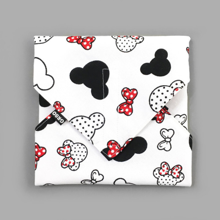 Minnie Mickey egér mintás textil szalvéta szendvics csomagolásához gyerekeknek uzsonnára, tízóraira. Felnőtteknek munkahelyre