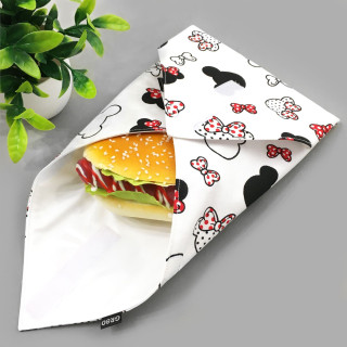 PUL béléses textil szalvéta tépőzárral, uzsonna csomagolásához. Környezetbarát csomagoló - Mickey egér mintás