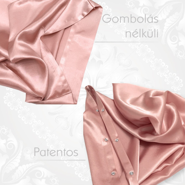 Patentos és gombolás nélkül változatban rendelhető szaténselyem párnahuzat