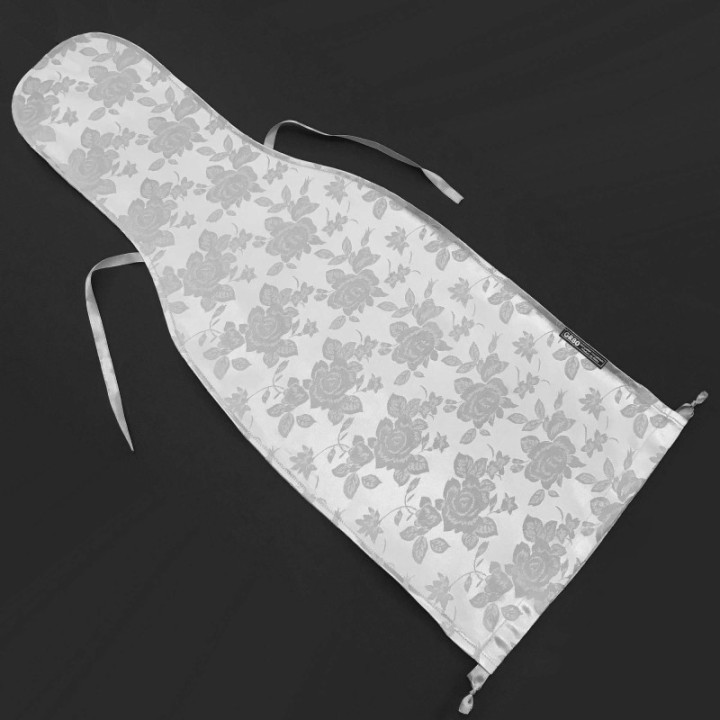 Ezüst, jacquard rózsás, selyem brokát hegedű formahuzat 4/4-es és 3/4-es hegedűhöz