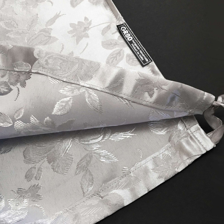 Ezüst, jacquard rózsás, selyem brokát hegedű formahuzat 4/4-es és 3/4-es hegedűhöz