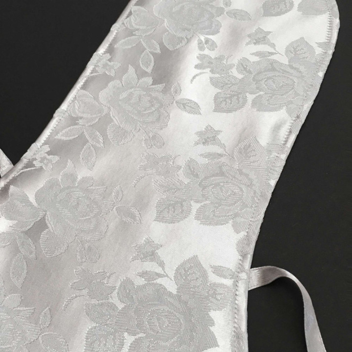 Ezüst, jacquard rózsás, selyem brokát hegedű formahuzat 4/4-es és 3/4-es hegedűhöz