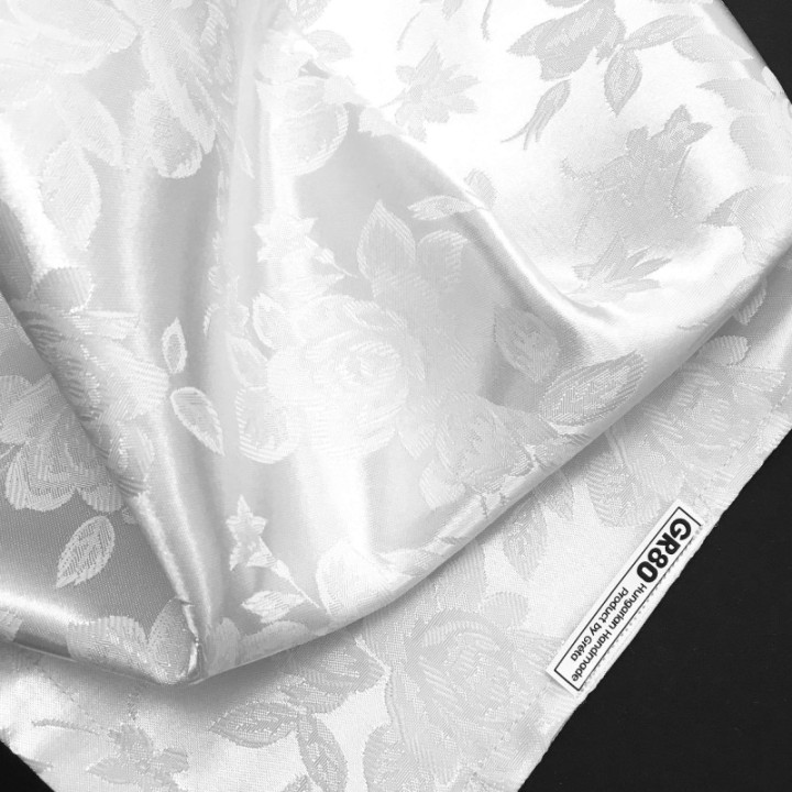 Hófehér, jacquard rózsás, elegáns selyem brokát hegedű formahuzat 4/4-es és 3/4-es hegedűhöz