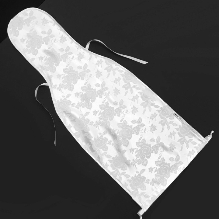 Hófehér, jacquard rózsás, elegáns selyem brokát hegedű formahuzat 4/4-es és 3/4-es hegedűhöz