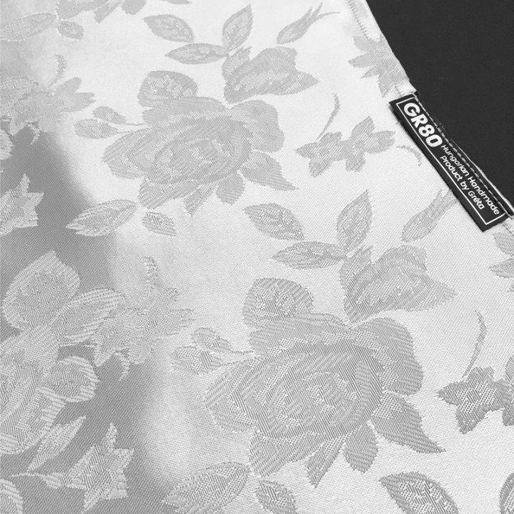 Szürke, jacquard selyem brokát, rózsás, elegáns hegedű takaró 4/4-es és 3/4-es hegedűhöz