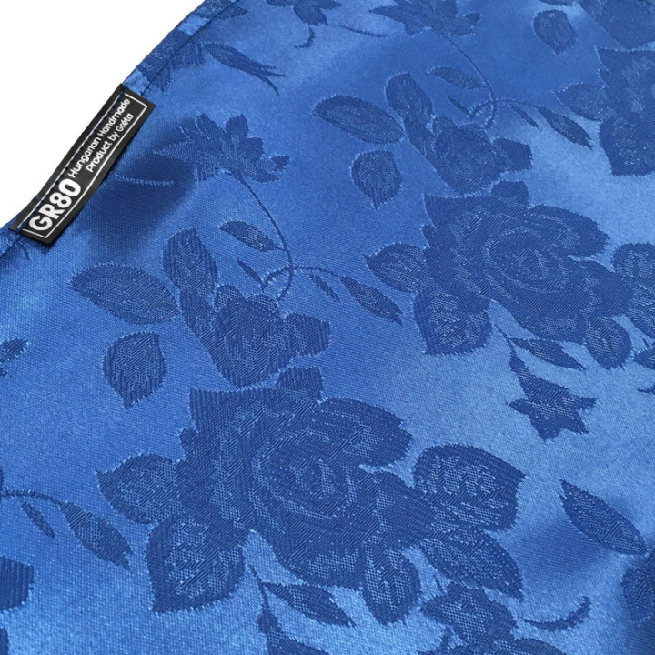 Királykék, jacquard brokát + selyem kombinációs elegáns hegedű takaró 4/4-es és 3/4-es hegedűhöz